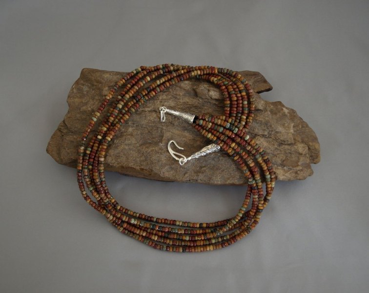 5 Strand Red Creek Jasper Necklace 21.5 in.