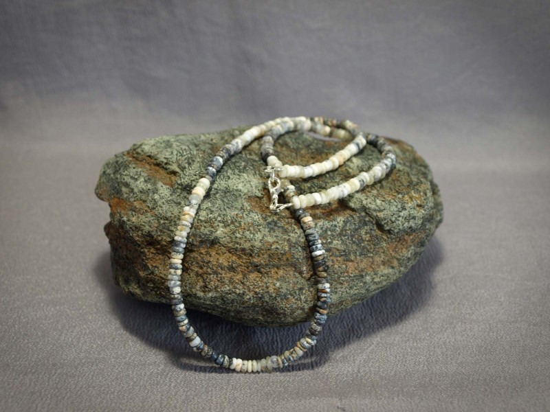 Single strand Dendritic Opal, Lobster claw clasp - 20 in