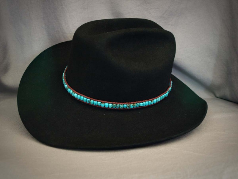 Turquoise medium Barrels, Dark Red cotton bolo cord, Black pottery Rondell - adjustable 23 in to 25 in$160.00