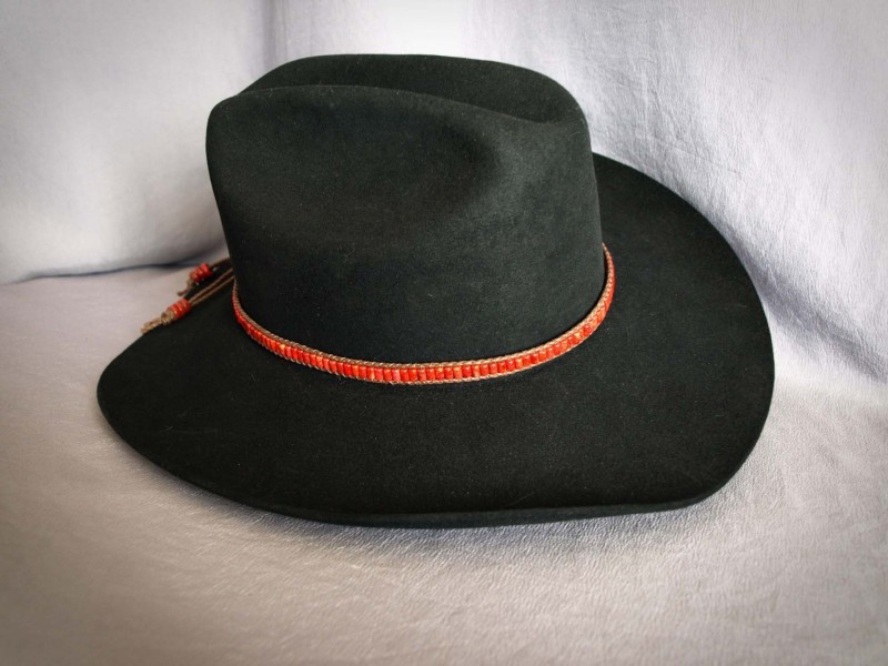 Apple Coral Small Barrel,  Brown cotton bolo cord, Red pottery Rondell - adjustable 24 in to 27 in$130.00