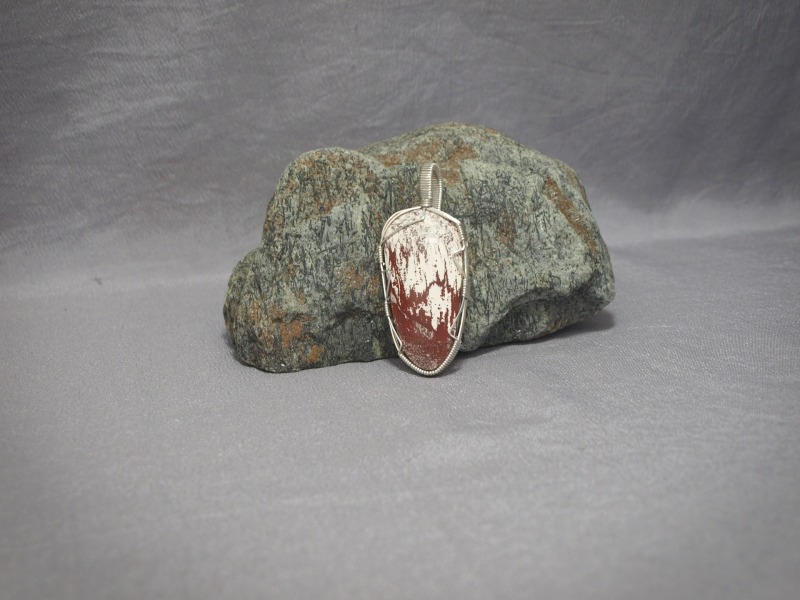 Sterling silver hand wrapped Alunite pendent